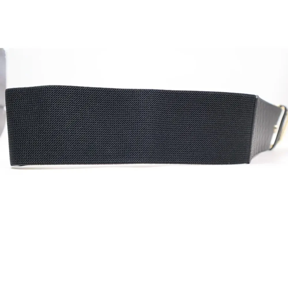 Steve Madden‎ Black and Gold Belt with Elastic Back Size L/XL